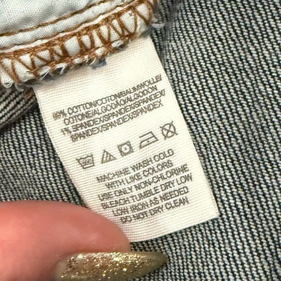 Free People Dark Wash Raw Hem Distressed Low Rise Denim Straight Ankle Jeans 26 - Picture 6 of 10